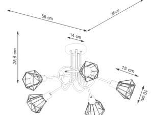 miniaturka Żyrandol Przemysłowy Stalowy KALISTO 5S Czarny