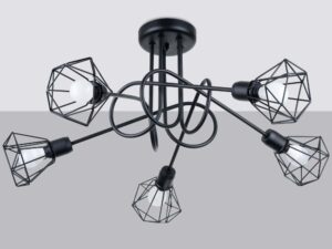 miniaturka Żyrandol Przemysłowy Stalowy KALISTO 5S Czarny