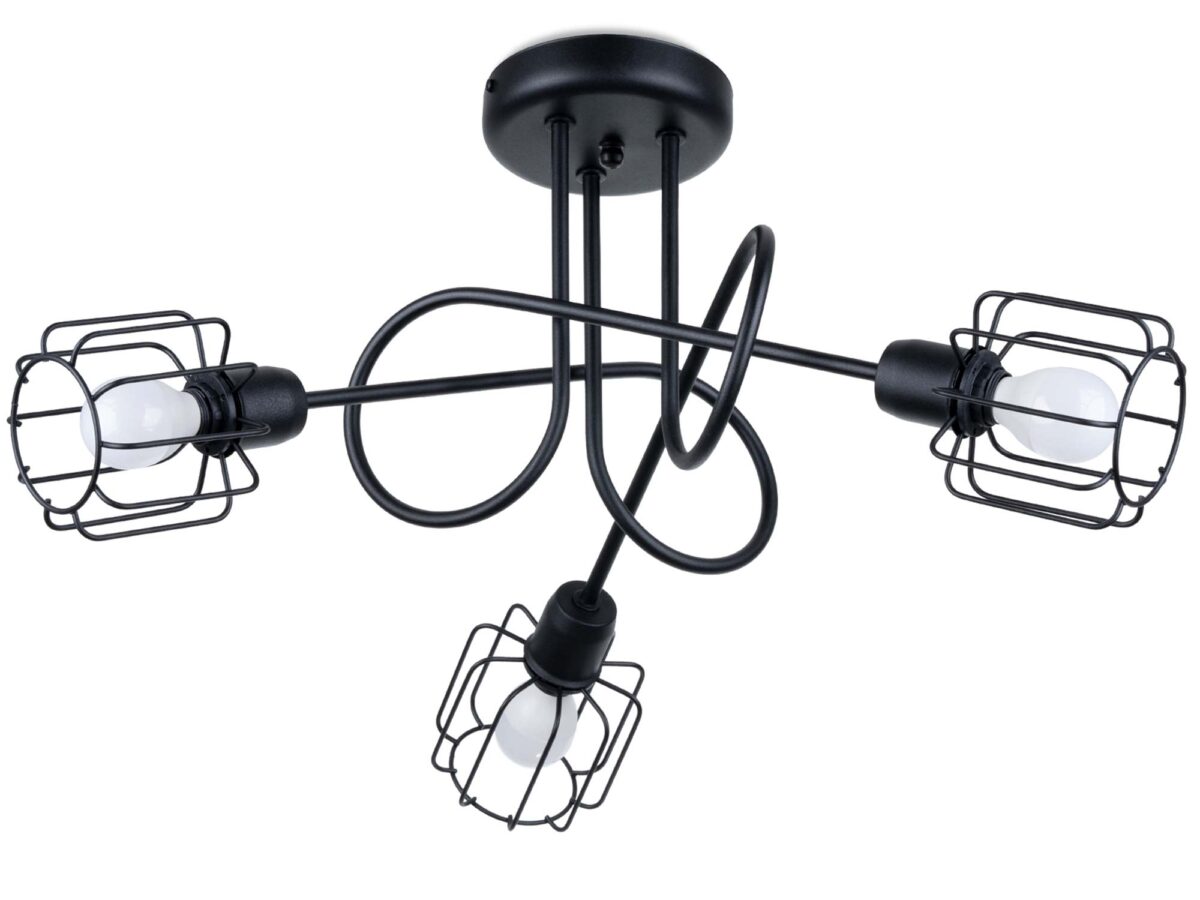 Żyrandol SOLIS 3S Czarny Styl Loftowy