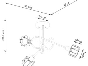 miniaturka Żyrandol SOLIS 3S Czarny Styl Loftowy