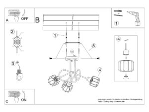 miniaturka Żyrandol SOLIS 3S Czarny Styl Loftowy