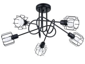 Industrialny Żyrandol SOLIS 5S Czarny