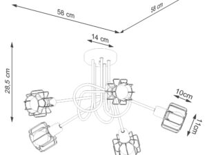 miniaturka Industrialny Żyrandol SOLIS 5S Czarny