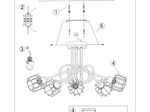 miniaturka Industrialny Żyrandol SOLIS 5S Czarny
