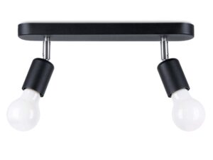 Nowoczesny Plafon z 2 Żarówkami FRESCO 2 Czarny