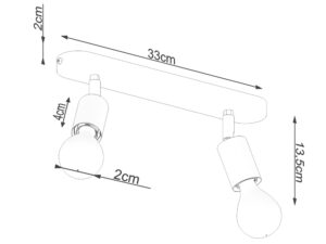 miniaturka Nowoczesny Plafon z 2 Żarówkami FRESCO 2 Czarny