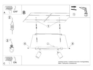 miniaturka Nowoczesny Plafon z 2 Żarówkami FRESCO 2 Czarny