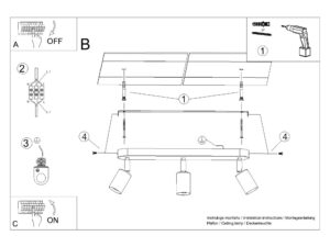 miniaturka Plafon Regulowanego Światła dla Dużych Pomieszczeń FRESCO 3 Czarny