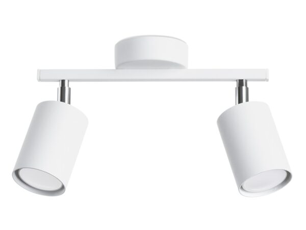 Lampa LED sufitowa biała z dwoma reflektorami