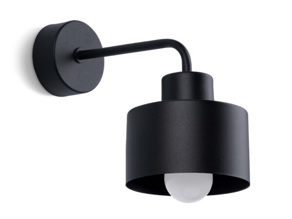 Kinkiet w stylu loft z czarnym cylindrycznym kloszem