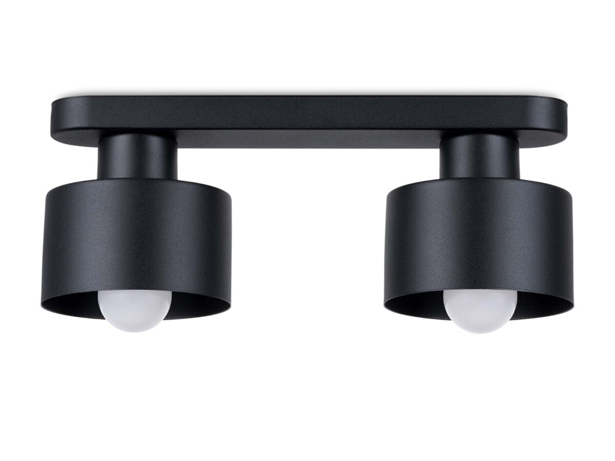 Plafon SANTO 2 czarny nowoczesny i wyważony