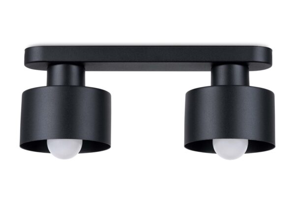 Lampa z dwoma cylindrycznymi kloszami i minimalistyczną formą