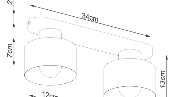miniaturka Plafon SANTO 2 czarny nowoczesny i wyważony