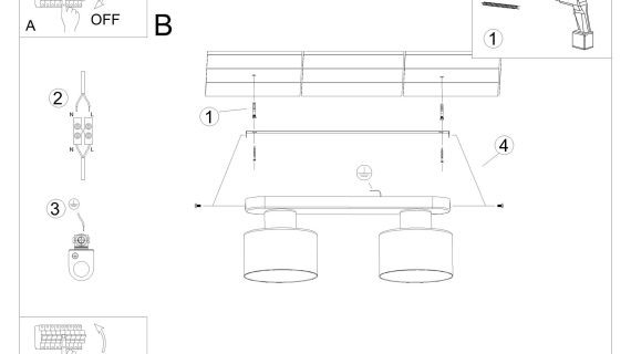 miniaturka Plafon SANTO 2 czarny nowoczesny i wyważony