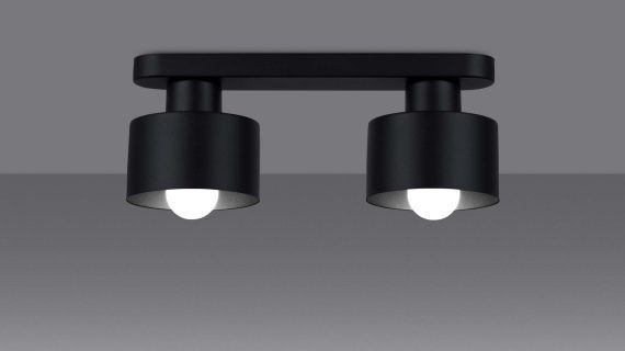 miniaturka Plafon SANTO 2 czarny nowoczesny i wyważony