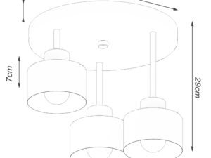 miniaturka Minimalistyczny plafon SANTO 3 w kolorze czarnym
