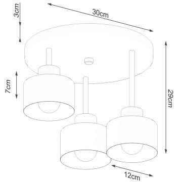 Minimalistyczny plafon SANTO 3 w kolorze czarnym - obrazek 9