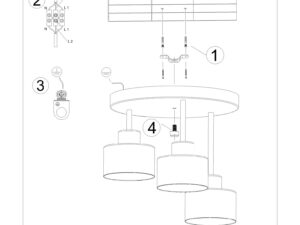 miniaturka Minimalistyczny plafon SANTO 3 w kolorze czarnym