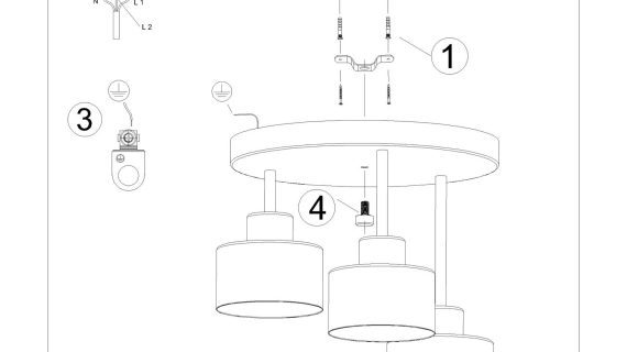 Minimalistyczny plafon SANTO 3 w kolorze czarnym - obrazek 10