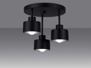miniaturka Minimalistyczny plafon SANTO 3 w kolorze czarnym