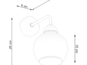 miniaturka Dekoracyjny Kinkiet ze Szkła i Stali CALIX 1
