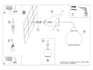 miniaturka Dekoracyjny Kinkiet ze Szkła i Stali CALIX 1