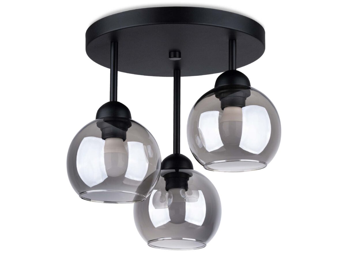 Żyrandol Minimalistyczny 3 Żarówki CALIX Czarny