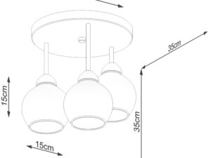 miniaturka Żyrandol Minimalistyczny 3 Żarówki CALIX Czarny