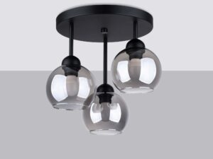 miniaturka Żyrandol Minimalistyczny 3 Żarówki CALIX Czarny