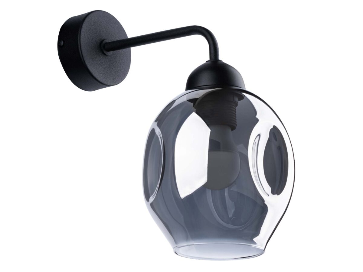 Awangardowy Kinkiet Metalowo-Szklany YUMA 1 czarny