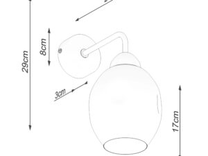 miniaturka Awangardowy Kinkiet Metalowo-Szklany YUMA 1 czarny