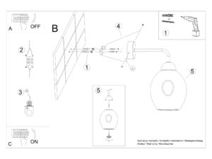 miniaturka Awangardowy Kinkiet Metalowo-Szklany YUMA 1 czarny