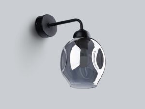 miniaturka Awangardowy Kinkiet Metalowo-Szklany YUMA 1 czarny