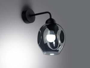 miniaturka Awangardowy Kinkiet Metalowo-Szklany YUMA 1 czarny