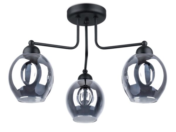 Styl loftowy – lampa kulista na sufit z trzema źródłami światła