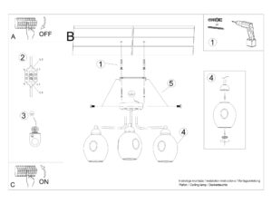 miniaturka YUMA 3 Czarny Stylowy i Oryginalny Żyrandol