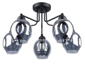 Unikalny Żyrandol z Wgniecionym Kloszem YUMA 5 czarny