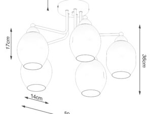 miniaturka Unikalny Żyrandol z Wgniecionym Kloszem YUMA 5 czarny