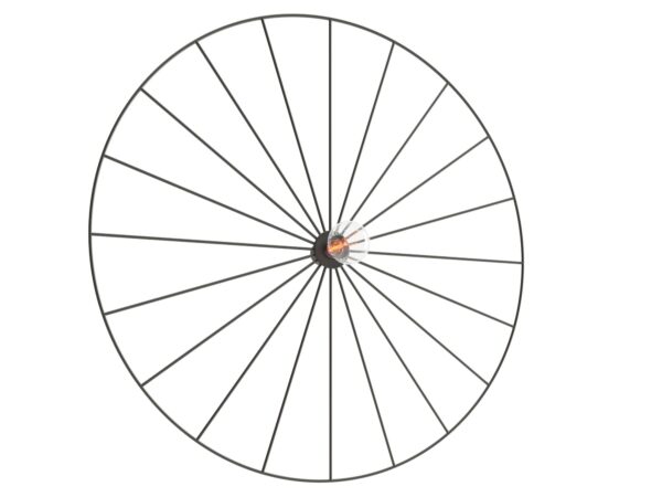Dekoracyjne koło metalowe z promienistymi ramionami