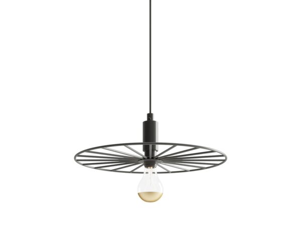 Lampa wisząca czarna minimalistyczna nad blatem kuchennym