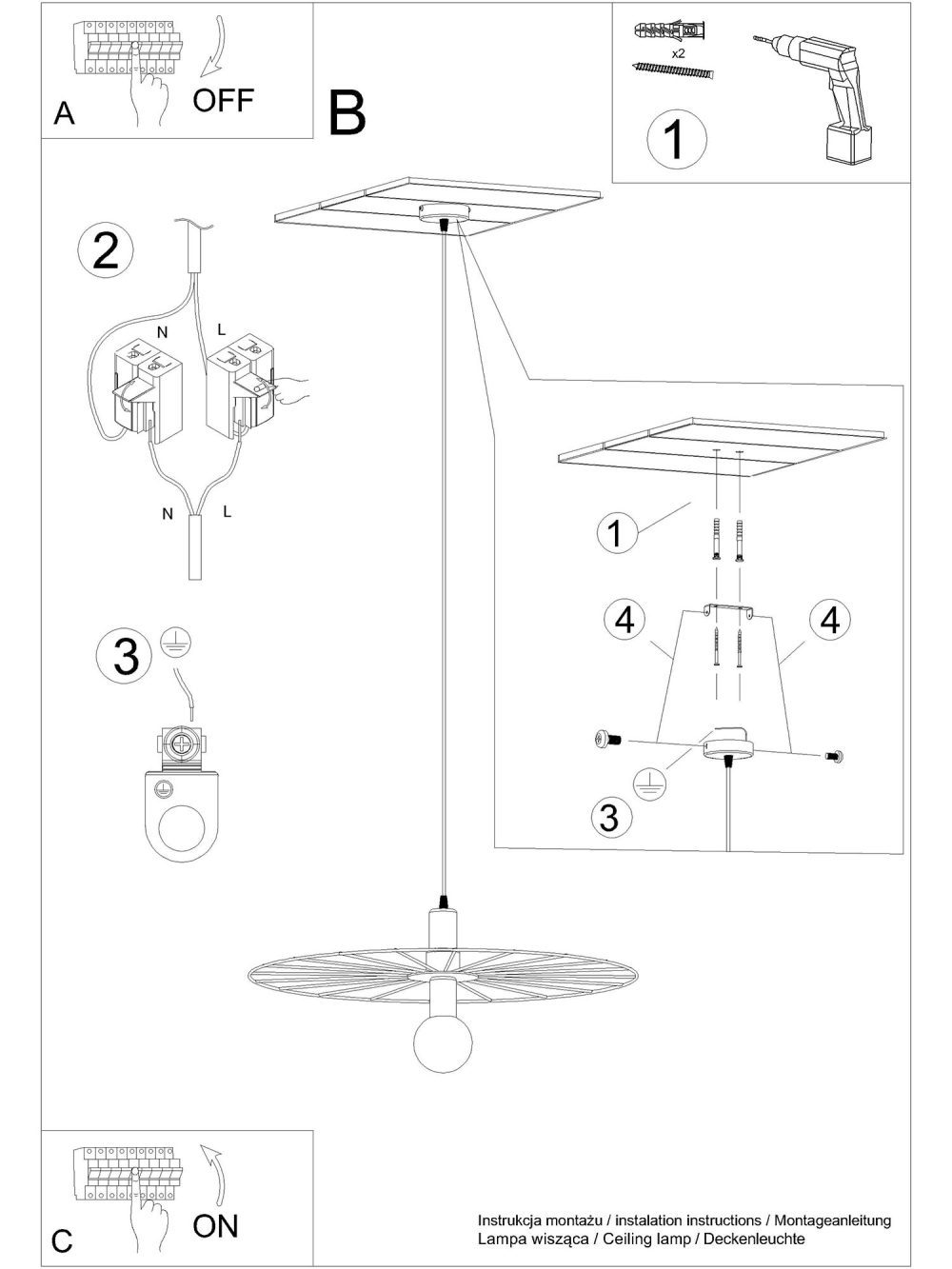 Stylowa lampa stalowa SUD 60 Czarny - obrazek 7