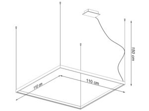 miniaturka Nowoczesny żyrandol w kształcie kwadratu NUBIA L