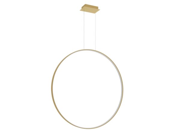 Okrągła lampa LED złota zawieszana z minimalistyczną ramą
