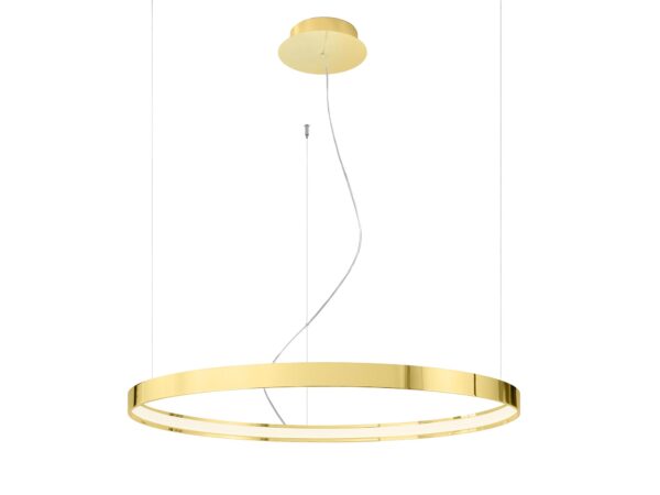 Zbliżenie na złotą obręcz LED – elegancki połysk