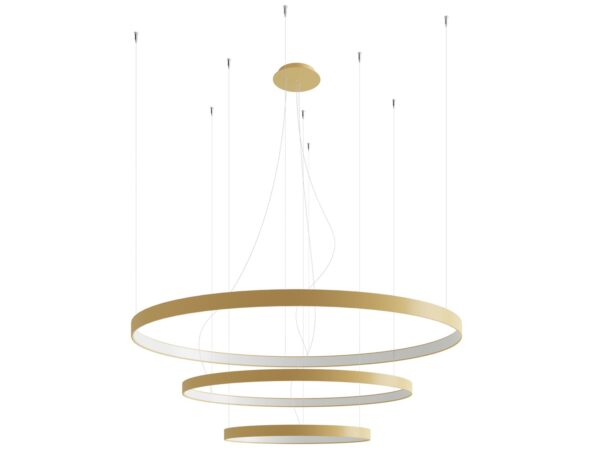 Złote pierścienie LED wiszące