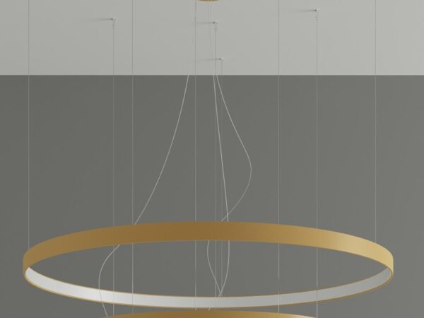 Trzypoziomowa lampa LED w złotym kolorze