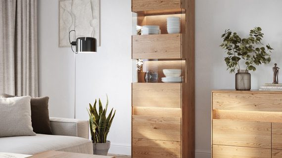 miniaturka Dębowa Witryna Wąska Lewa  Salar