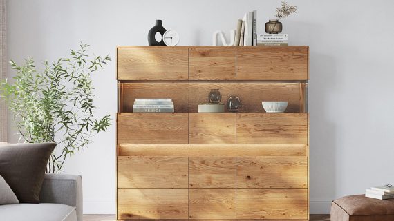 miniaturka Niska Witryna 3D Nowoczesny Dąb  Salar