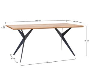 miniaturka Dębowy Stół na metalowych nogach 100×200