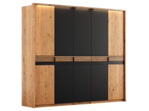 Szafa Dębowa Loftowa 5 Drzwi Potrójne Szklane  Inari